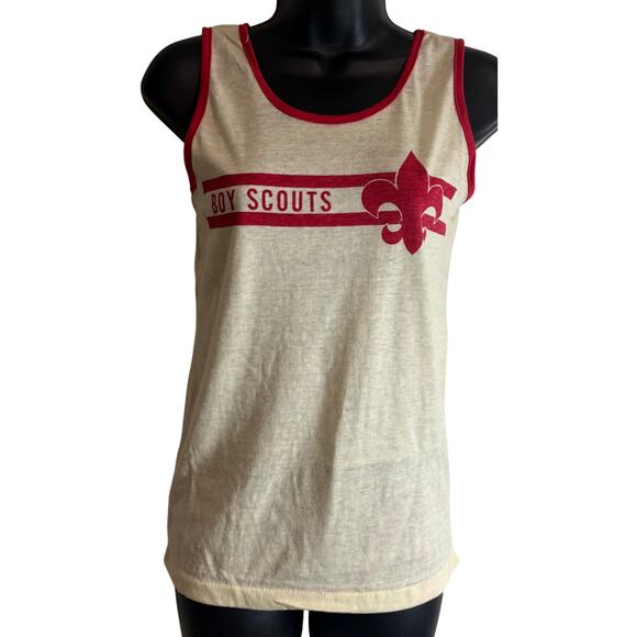Boy Scouts of America Other - Vintage Boy Scouts Tank Top Ringer Red White Graphic USA Made Large